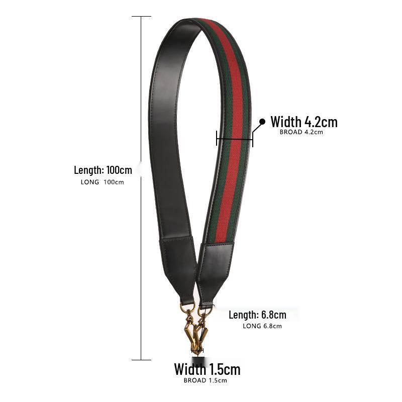 Mahuangshi Green & Red Wide Shoulder Cowhide Crossbody Strap