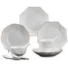 Jushang Goudgerand Wit Diamant Irregulair Servies Set