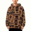 Men's Hoodies Ethnic Style Contrast Binding  Pocket Loose Pullover Fuzzy Hoodie