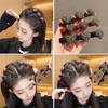 2/6Pcs Braided Hair Clips Sparkling Rhinestone Heart Decor Hair Pins Girl Faux Crystal Stone Braided Hair Accessories