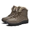 Outdoor Men's Fleece Lined Waterproof Cotton Snow Boots Winter Cotton Mountain Climbing Shoes Round Toe Mid Heel Boots Zapatos