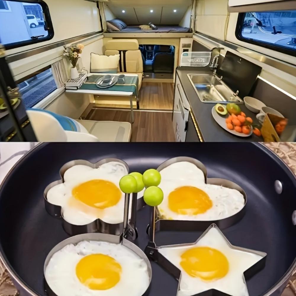 5 Pack RV Kitchen Stainless Steel Omelette Shaper Omelette Mould, Omelette Cooking Tools, RV Kitchen Accessories Gadgets