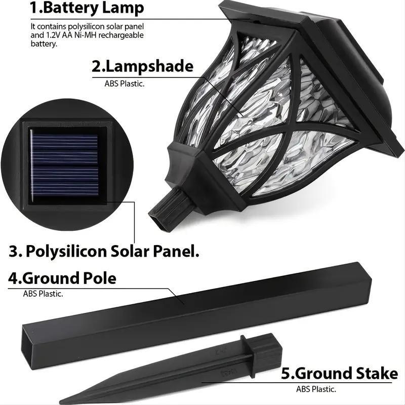2PCS Solar Lawn Lights Outdoor LED Bright Yard Lamp Waterproof Night Light Landscape Lighting Pathway Light Garden Decor