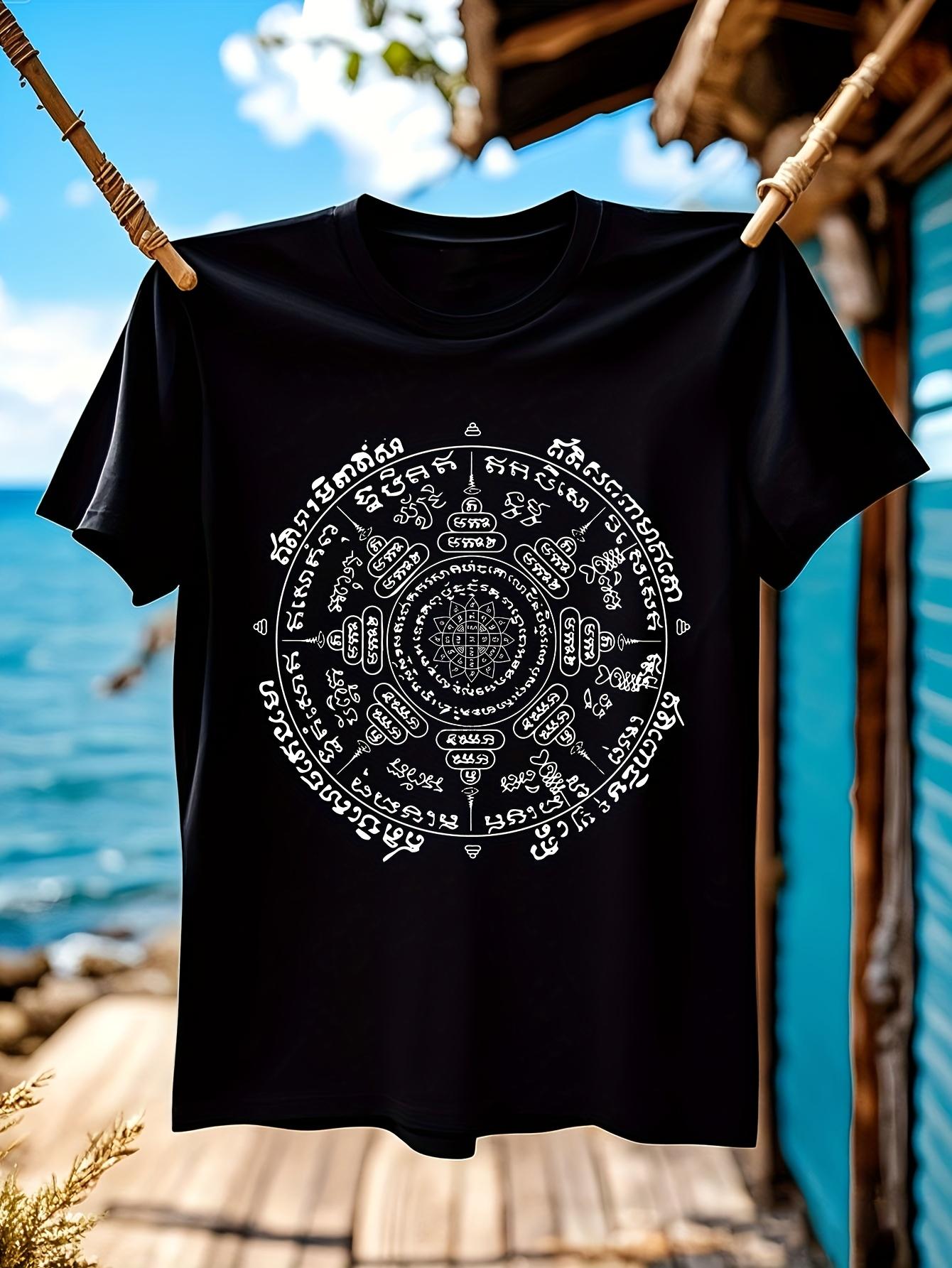 Thai Sacred Geometry Tattoo Graphic Tshirt Graphic Tshirt... XXXXL