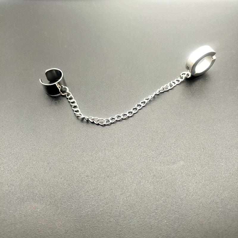 1 Pcs Stainless Steel Painless Ear Clip Earrings for Men Women, Punk Silver Color Non Piercing Fake Earrings Jewelry Gifts
