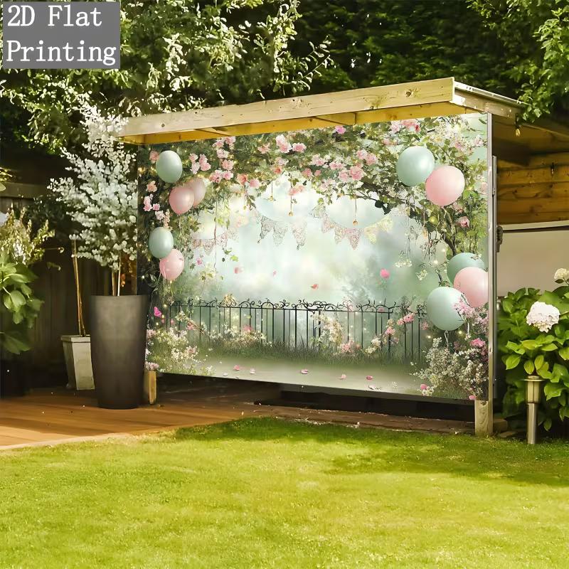 2D Romantic Forest Floral Backdrop for Wedding Photoshoot