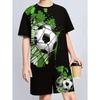 Summer New Children's Set Girls' Summer Set Short Sleeve T-shirt Boys' Shorts Crown 3D Printed Casual Round Neck Children's