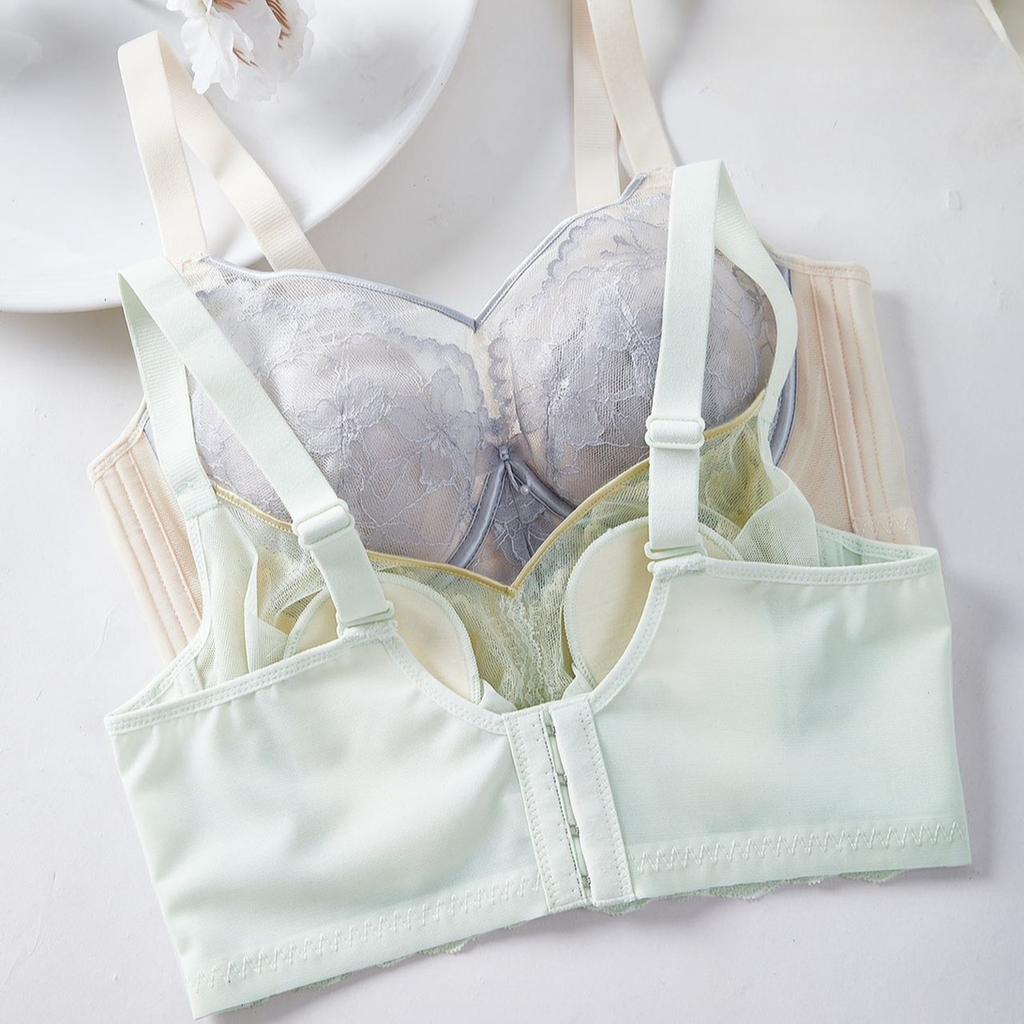 Memory-Ring-Stütz- und Push-up-BH mit Kristall-Cups mit Hasenohren zur Anpassung der Größe großer Brüste