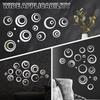 24 Pcs Circle Mirror Sticker DIY 3D Circular Mirror Wall Sticker Decorative Mirror Decal for Living Room Bedroom Home Decoration