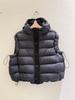 Down vest women's short winter thickened hooded white duck down jacket knitted splicing to keep warm