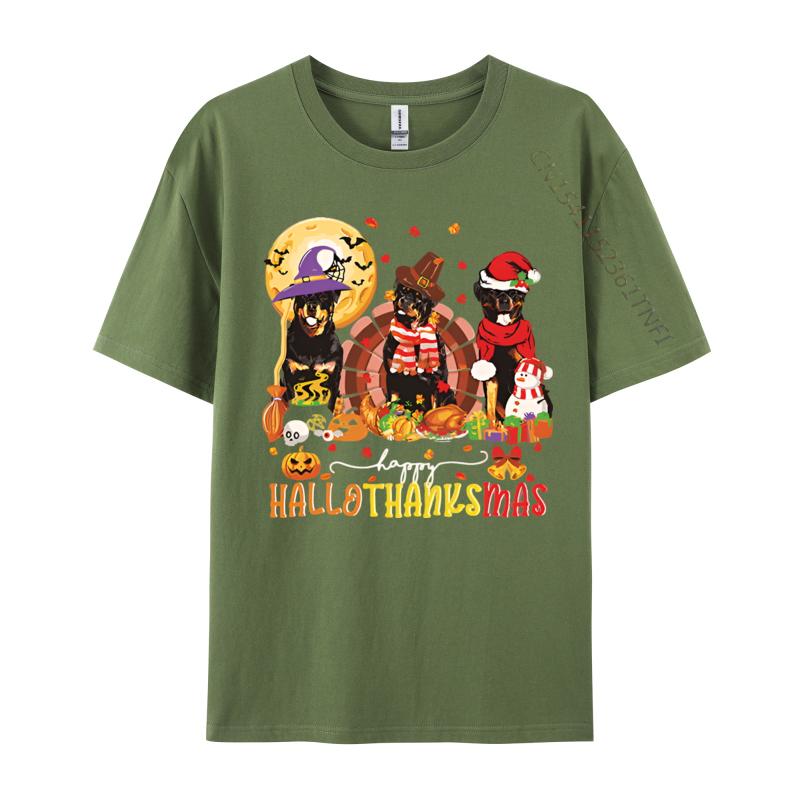 

Cute Rottweiler Dog Halloween Christmas Tshirt Cotton Tops Tees for Men Casual T Shirt Personalized Newest Christian Tshirt Men 4XL