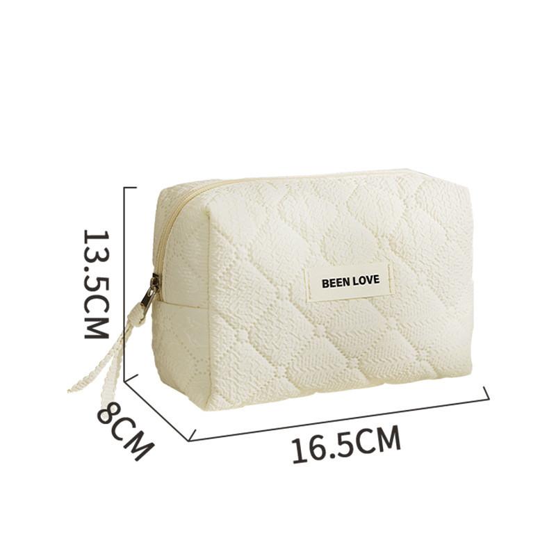 

Polyester Travel Cosmetic Bag Small Handheld Makeup Organizer For Women слоновая кость