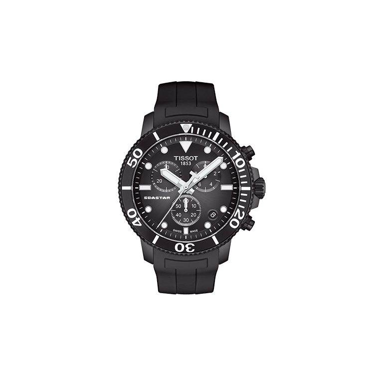 TISSOT  S&eacute;rie Seastar Mouvement Quartz &Eacute;tanche Plong&eacute;e Affichage de la Date Petite Seconde Trois Compteurs Montre Homme Montres Homme T120.417.37.051.02 Regular Watch Box