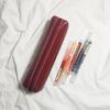 High Capacity PU Pen Pouch Reinforced Edges Modern Writing Tools Storage Bag Perfectly For Artists Students