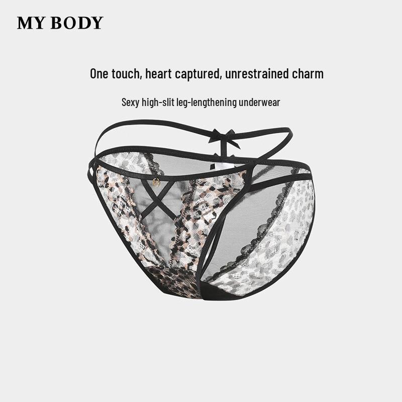 Женские сексуальные кружевные трусы Mybody с леопардовым принтом, с низкой посадкой L