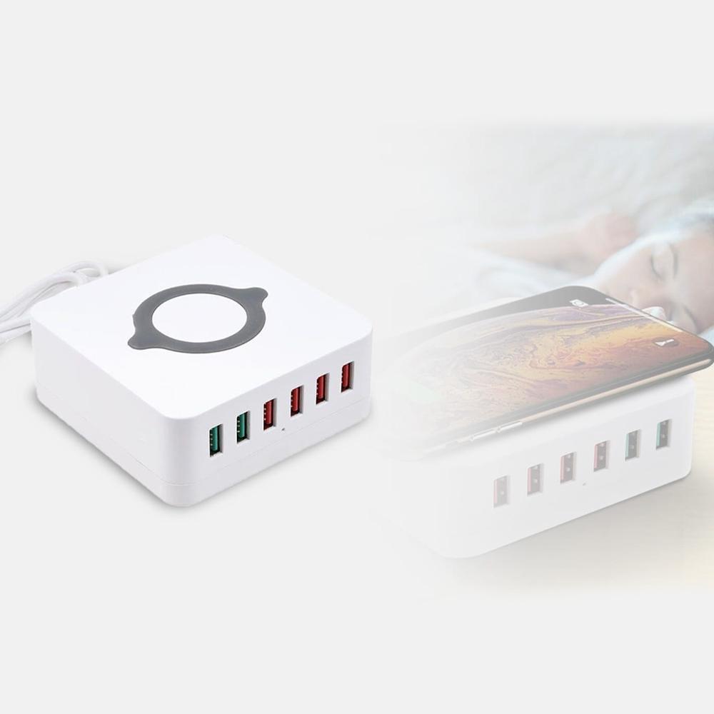 Ładowarka 6x usb i ładowaniem indukcyjnym 10w indukcyjna