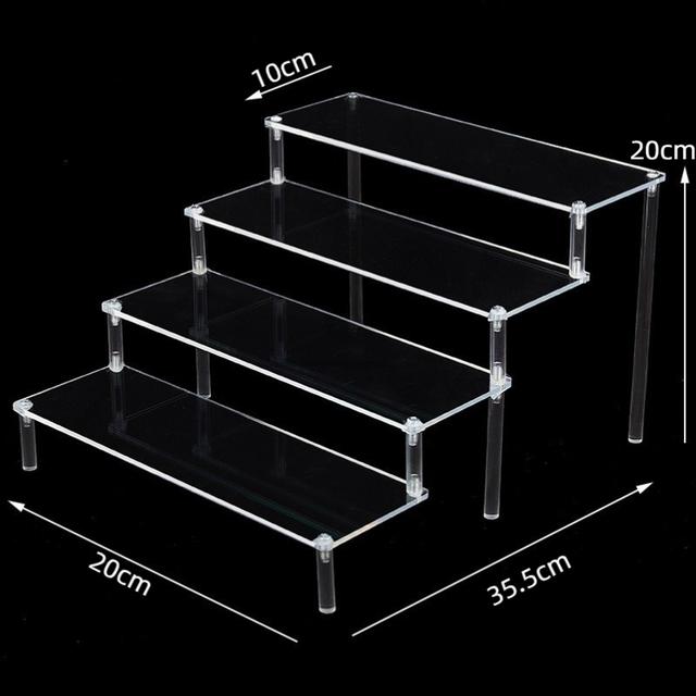 1-5 Tier Clear Acrylic Display Stand,Display Riser Shelf for Cupcake,Perfume Decoration and Organizer Amiibo Funko POP Figures