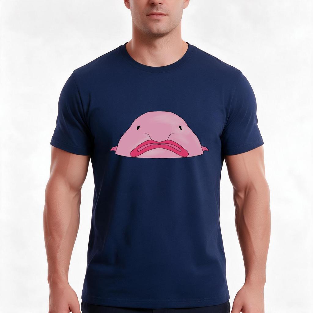 Blobfish Tshirt Summer Casual Cotton Tee Oversized Streetwear Tops Vintage Graphic Print Loose Fit Short Sleeve