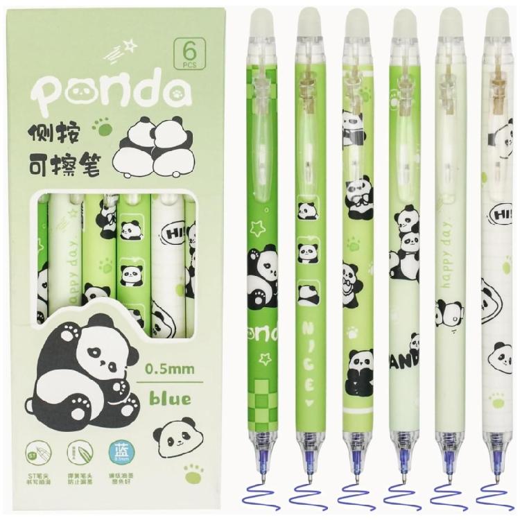 Set Of 6 0.5mm Ink Roller Ball Pen Fine Point Pen For Exams Office School Writing Smooth Quick Drying Clicks Gel Pen Set
