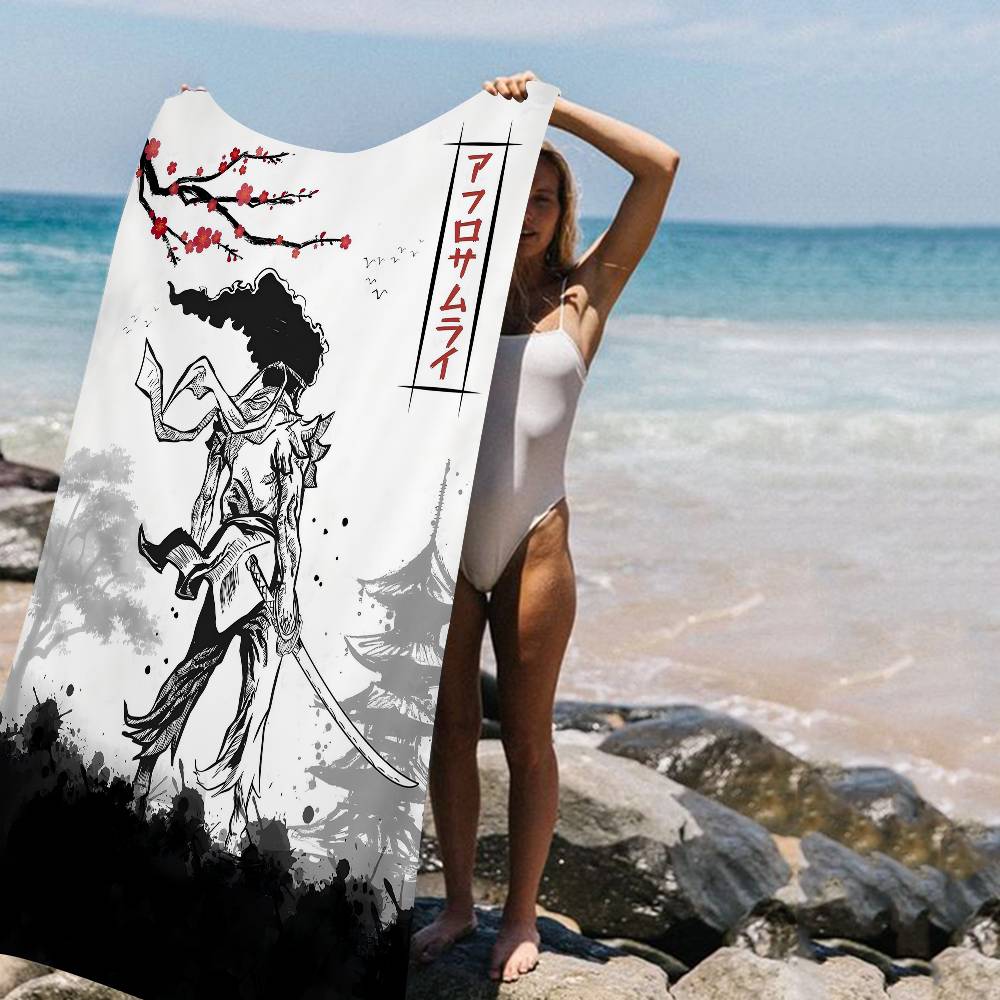 

Anime Japan Retro Samurai Microfiber Printed Beach Towel Mountain Climbing Yoga Beach Swimming Running Absorbent Soft Towel W30*H60(CM)