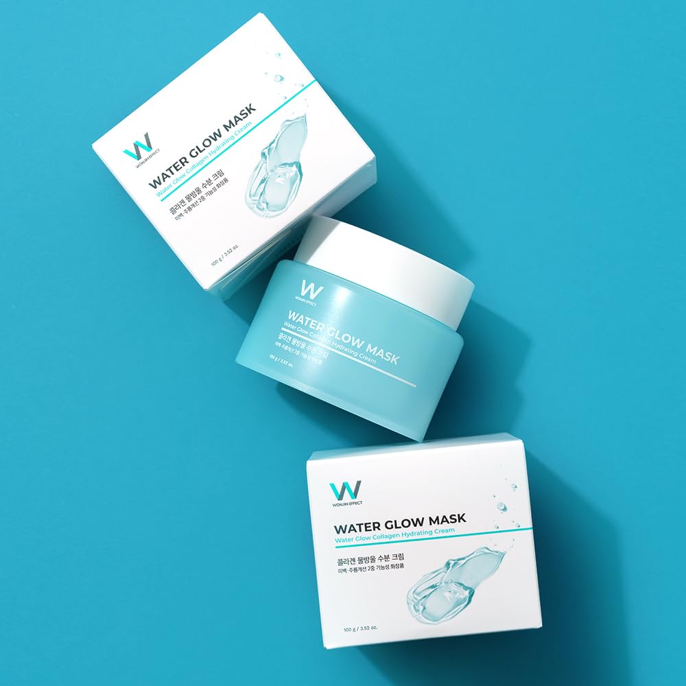 WONJIN EFFECT Water Glow Mask 100ml - Water Droplet Cream, Large Capacity Moisturizing Cream, Collagen Cream, Hydration Cream