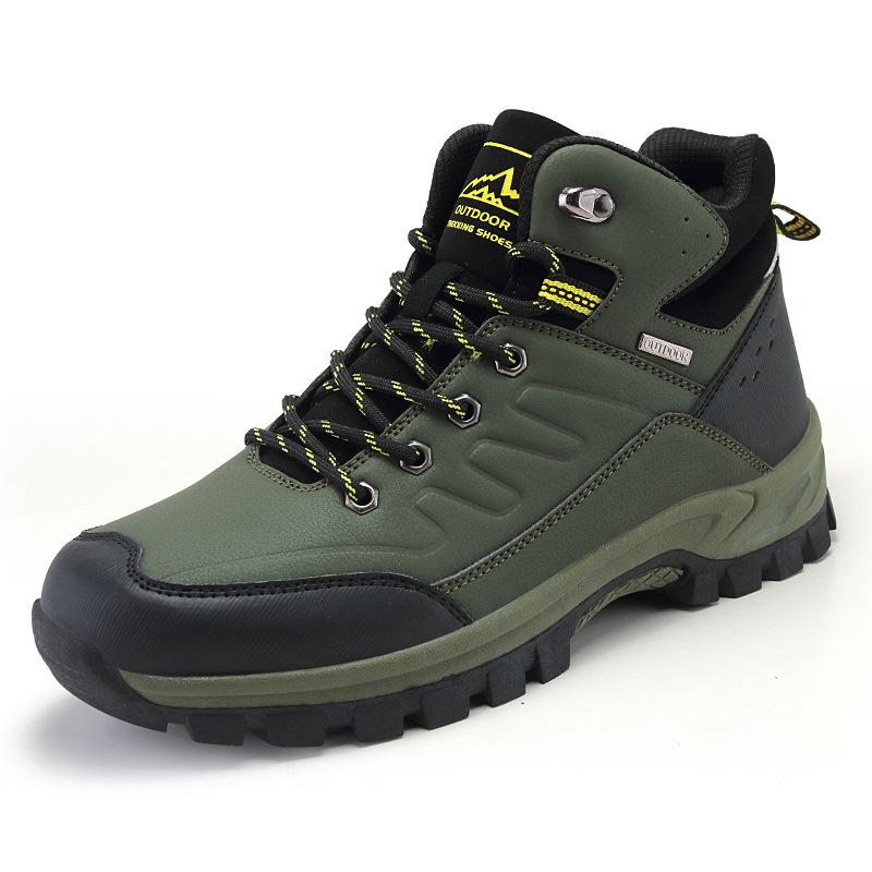Men's High-Top Warm Cotton Snow Boots for Autumn and Winter Outdoor Hiking - Casual Style.