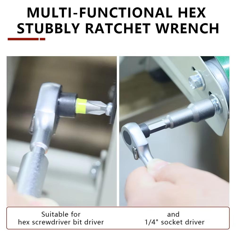 Two-way Hex Mini Ratchet Wrench MINI 72-Tooth Bit Driver Hex Bits Adapters  Repair Tools
