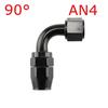 Universal AN4/AN6/AN8/AN10/AN12 Straight 0°/45°/90°/120° Degree Oil Fuel Swivel Hose End Fitting CPE Oil Hose End Adaptor Black