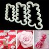3PCS 3D Rose Printing Cutting DIY Cake Decor Fondant Embossing Plastic Mold Kitchen Baking Pastry Tool Accessories