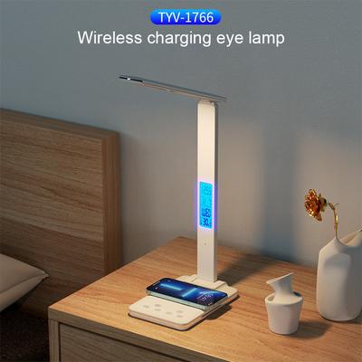 LED-Schreibtischlampe mit kabellosem Ladegerät und USB-Stecker im Anschluss, Nachtlicht am Bett, Touch-Dimmung, augenschonend, für Gaming, Lesen zu Hause