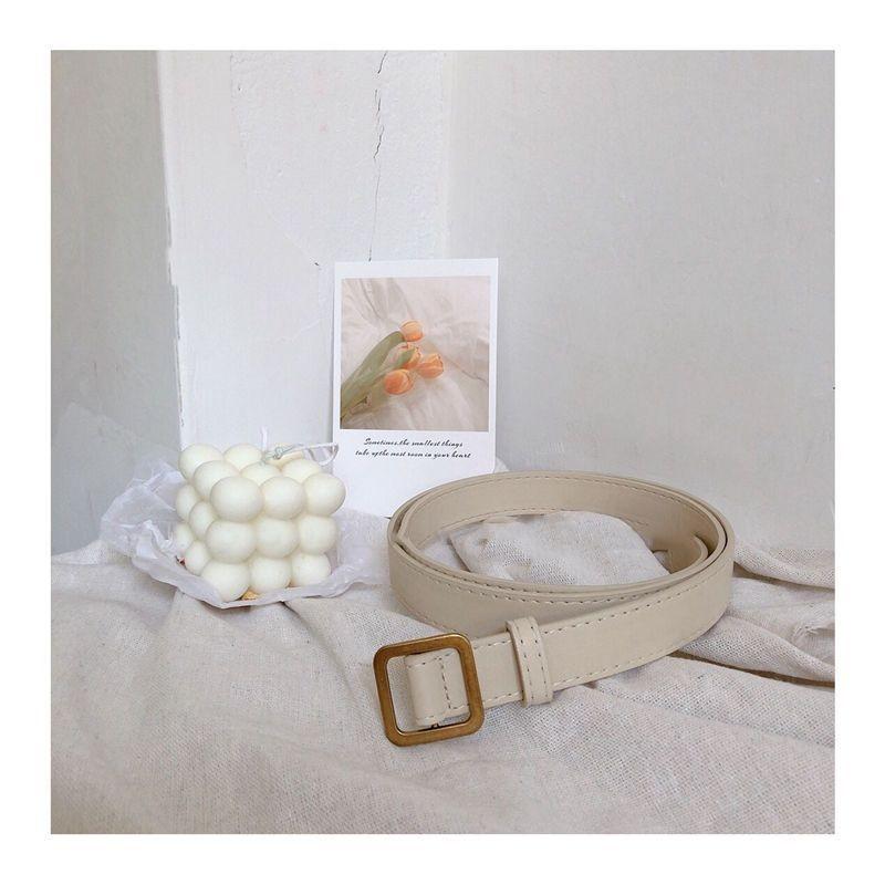 Ontrend Soft Womens Pu Square Buckle Belt Suitable For School And Casual Styles Everyday
