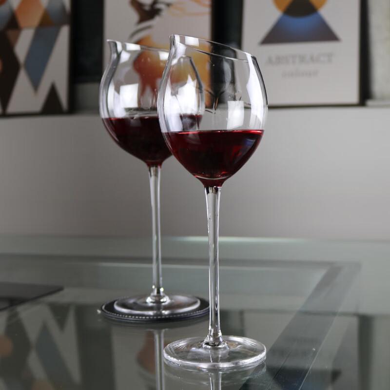 Nordic Slanted Tulip Red Wine Glasses (Set of 2)