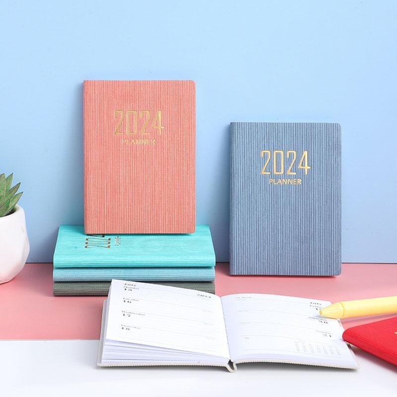 Handbuch 2024 Englisch Agenda Buch A7 Täglichen Planer Notebook Planer Tragbare Tasche Planer
