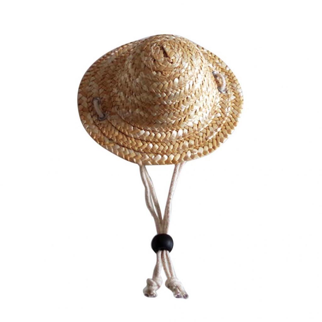 Nowość Letnia regulowana czapka dla psa Outdoor Słomkowy kapelusz Puppy Small Cat Sunhats