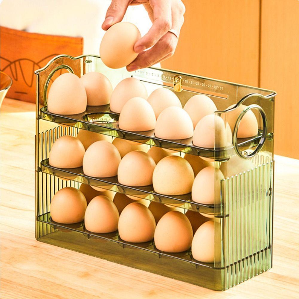 Placstic Egg Holder 30 Grid Egg Organiser New Refrigerator Egg Storage Box  for Kitchen Storage