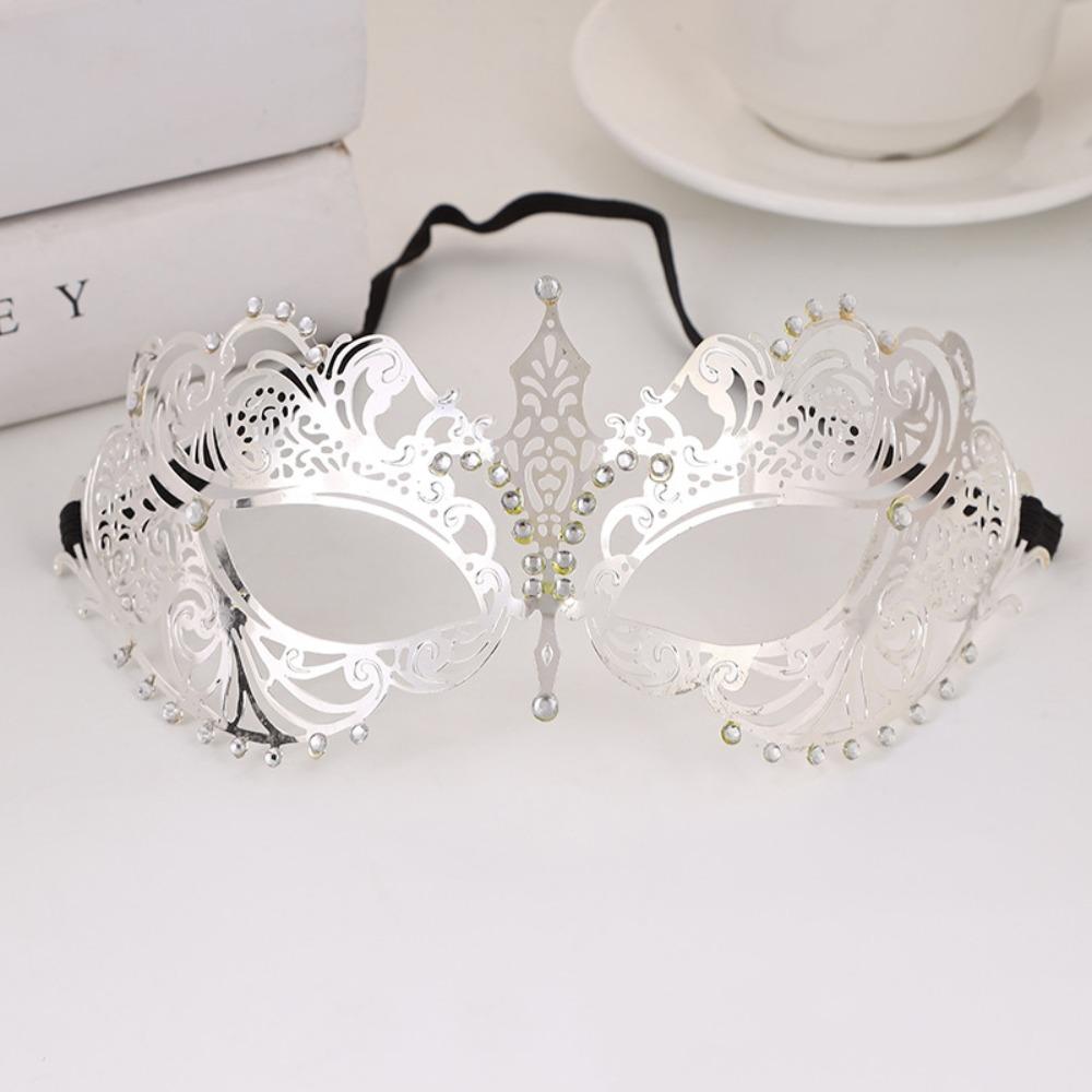 

Маска-вуаль Металлическая маска Маскарадные украшения Украшения для лица Аксессуары Венецианская маска на Хэллоуин Мужчины серебряный