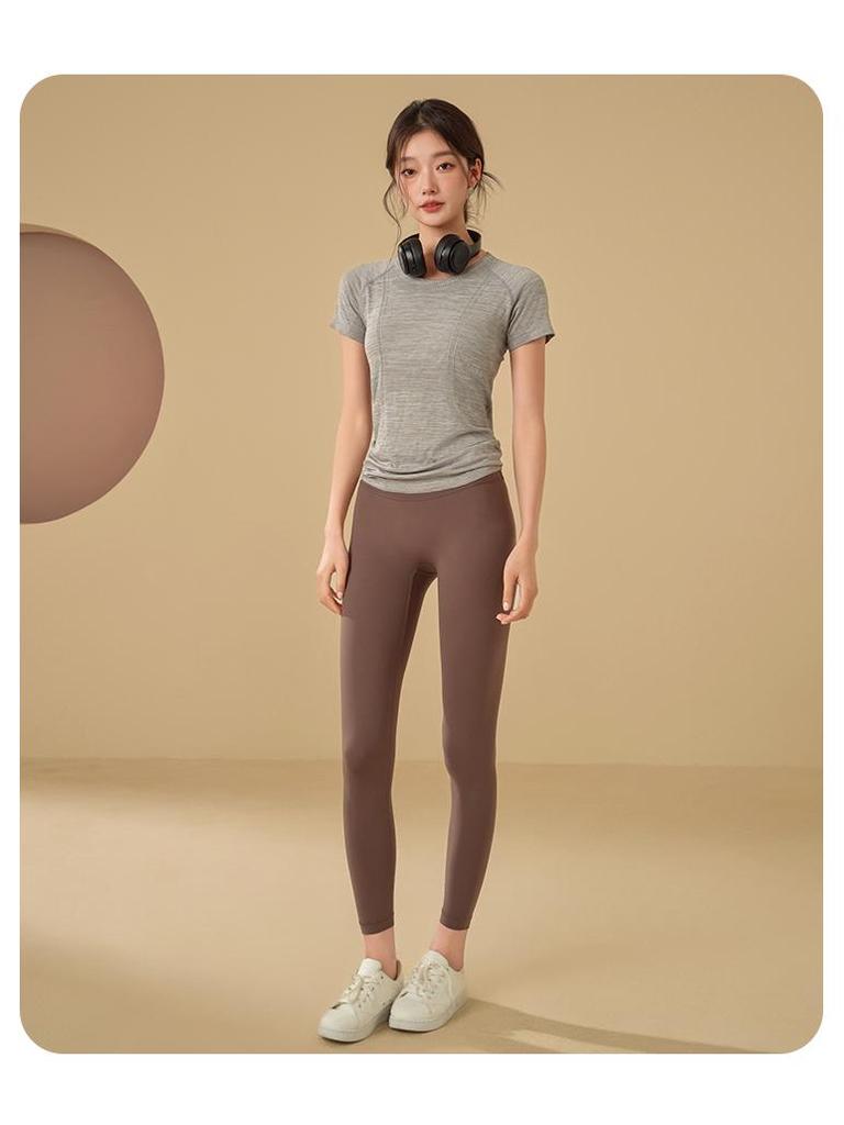 Women's Slim Fit Short Sleeve Yoga Top: Breathable, Quick-Dry Sports Wear