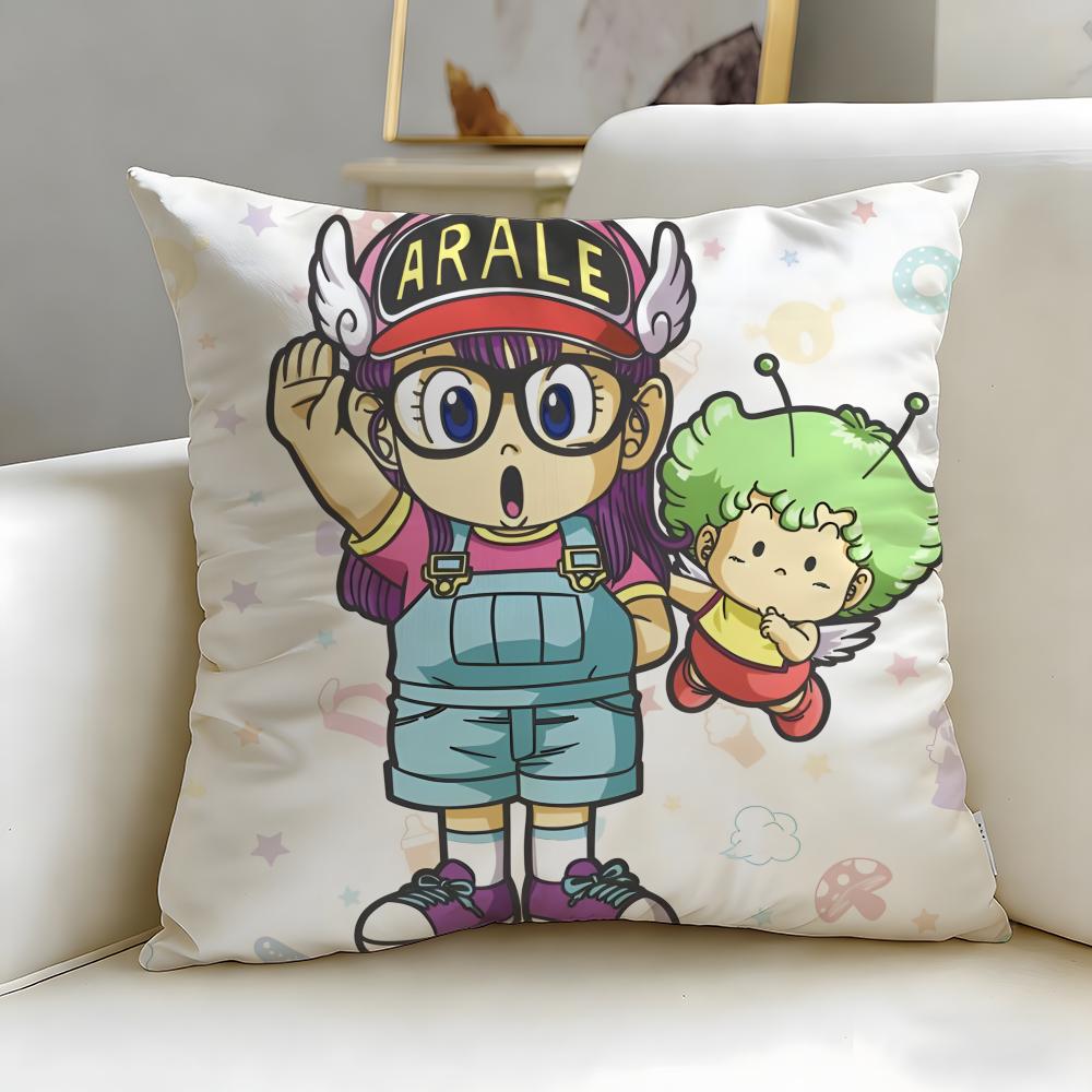 classic anime Dr Slump Cushion Cover Soft  EasyWash Pillow Case  Versatile for Couch Bed Travel and Office
