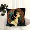 Luxury Art Deco Bohemian Throw Pillow Cushion Cover Case 40x40cm Chic Woman Portrait Decorative Home Decor Canvas Print