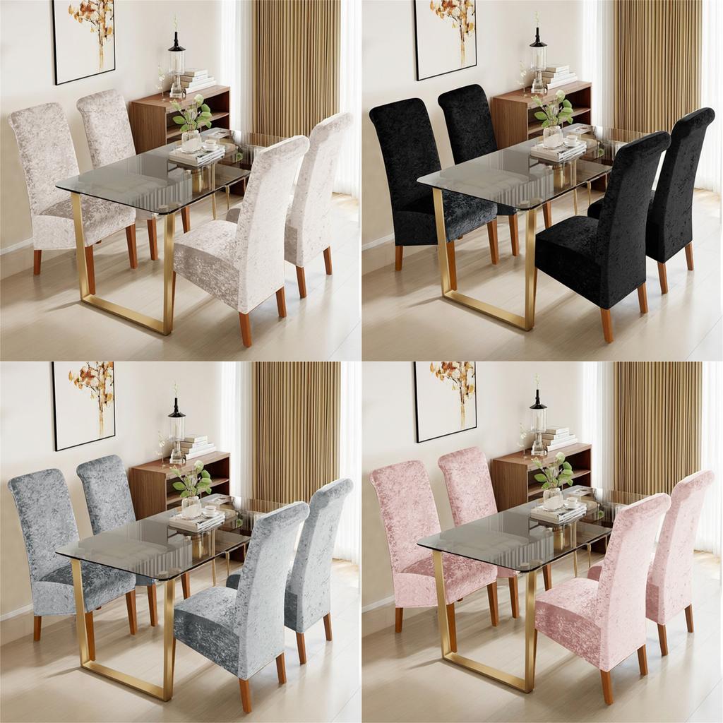 Thicken Plushes Dining Chair Cover Velvet Stretch Chair Seats Slipcovers Soft Warm Chairs Cover for Kitchen Living Room