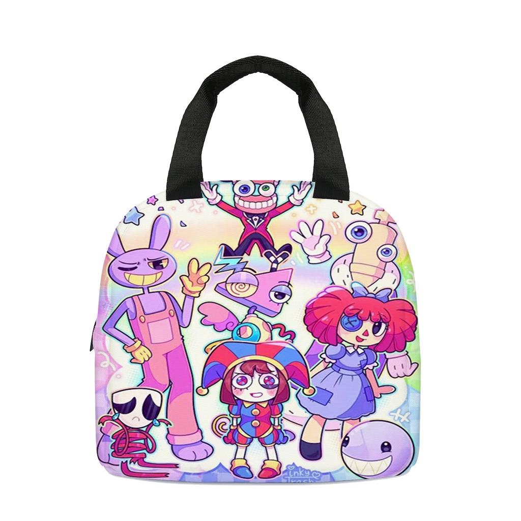 Magic Digital Circus Lunch Bag Aluminum Foil Insulated Lunch Box Tote Bag Children'S Meal Bag With Meal Bag