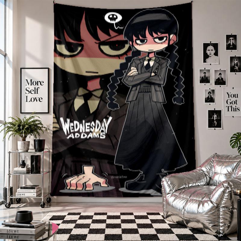 Wall TapestryWednesday Addams Art Hanging Cloth Decorative Background Cover for Room Decoration