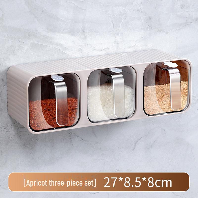 Wall-Mounted Multi-Grid Large-Capacity Sealed Spice Storage Box Set