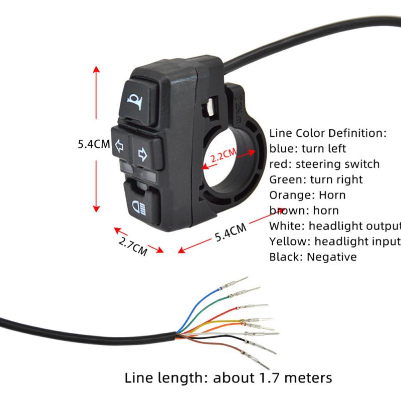 Comutator 3 în 1 pentru vehicule electrice pentru far + claxon + semnalizatoare lumini piese inteligente de bricolaj