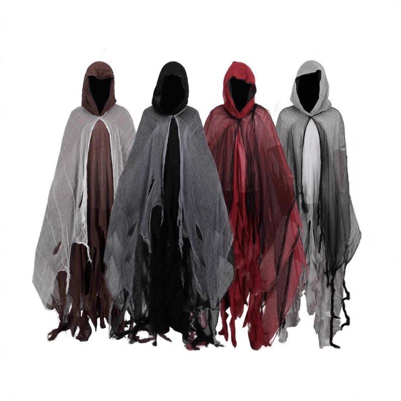 Halloween Tod Umhang Cos Schädel Kleidung Spukhaus Mittelalter Retro Umhang Horror Robe Zombie Kostüm