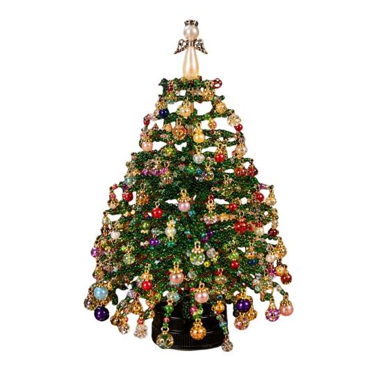 Plastic Beads for Crafts DIY Beaded Christmas Tree Kit, Handmade with LED Lights, Party Crafting Props Holiday Craft Project, Bead Kit Adults,
