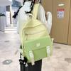 Student Block Color Schoolbag Women's College Style Backpack Large Capacity Backpack