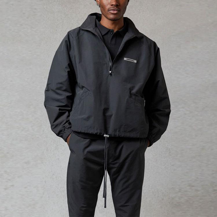 Fear of God Essentials FW20 Long Sleeve Polo Shirt Unisex Tops Black FOG-FW20-362