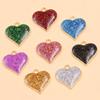 Heart-Shaped Glitter Charm Pendant for DIY Bracelets & Necklaces (16x17mm)