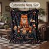 Mystic Moth Elegance Theme Throw Blanket Custom Name Text Personalized Blanket Soft Cozy Blanket for Home Sofa Bed